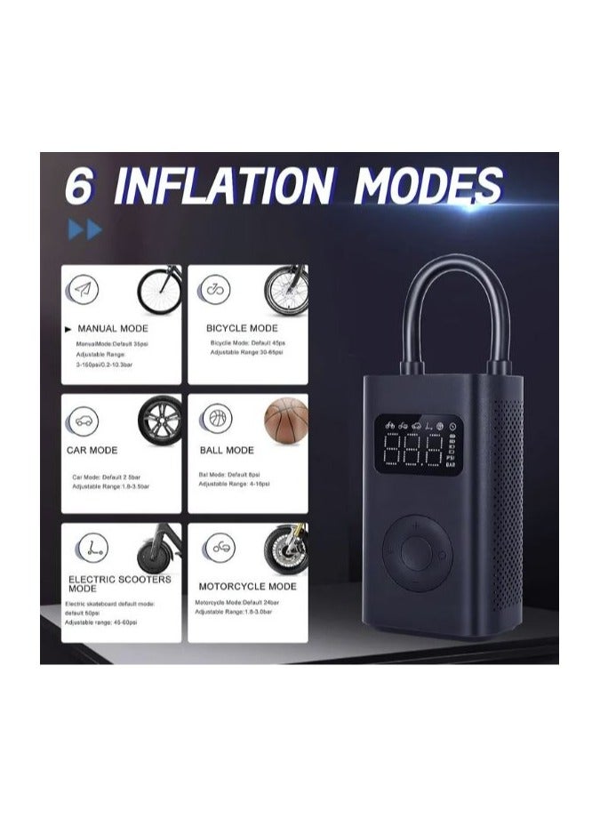 Xiaomi Portable Electric Air Compressor 2,Automatic Air Pump,150 PSI Fast Inflation with LCD Dual Screen for Car, Bicycle, Motorcycle, Ball, Bike, Balloon, Black  - Image 4
