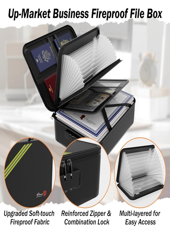 HardRock Large Fireproof Document Box with Lock,Upgraded Waterproof Fireproof Document Bag,Important Document Organizer Binder Hard Case Safe,5200℉ Fire Proof File Box,Portable for Business Travel Home - Image 4