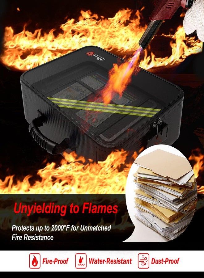 HardRock Large Fireproof Document Box with Lock,Upgraded Waterproof Fireproof Document Bag,Important Document Organizer Binder Hard Case Safe,5200℉ Fire Proof File Box,Portable for Business Travel Home - Image 2