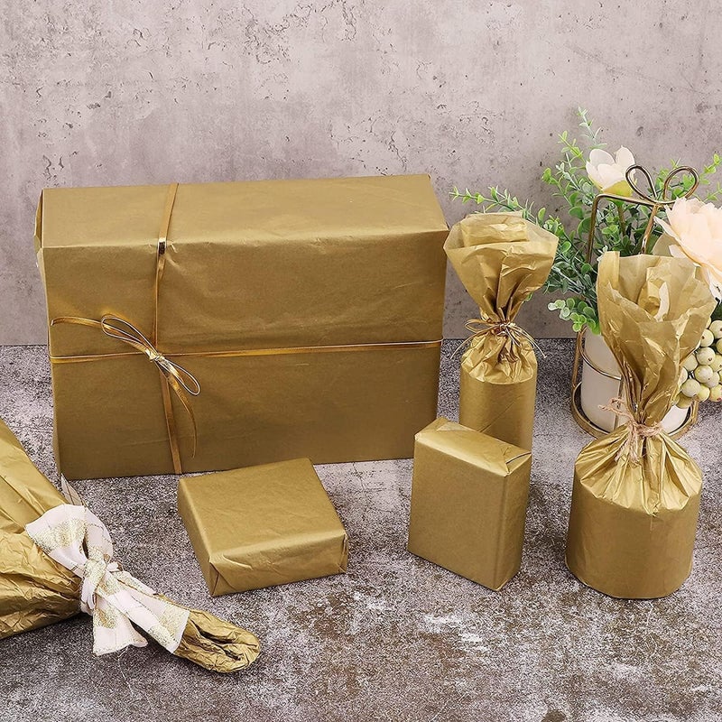 Red Dot Gift REDDOTGIFT® 25 Sheets Metallic Golden Tissue Paper for Gift Wrapping and Crafts - Image 4
