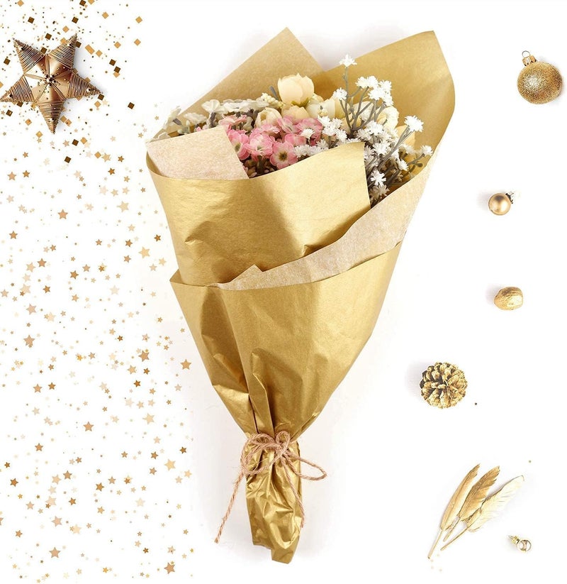 Red Dot Gift REDDOTGIFT® 25 Sheets Metallic Golden Tissue Paper for Gift Wrapping and Crafts - Image 3
