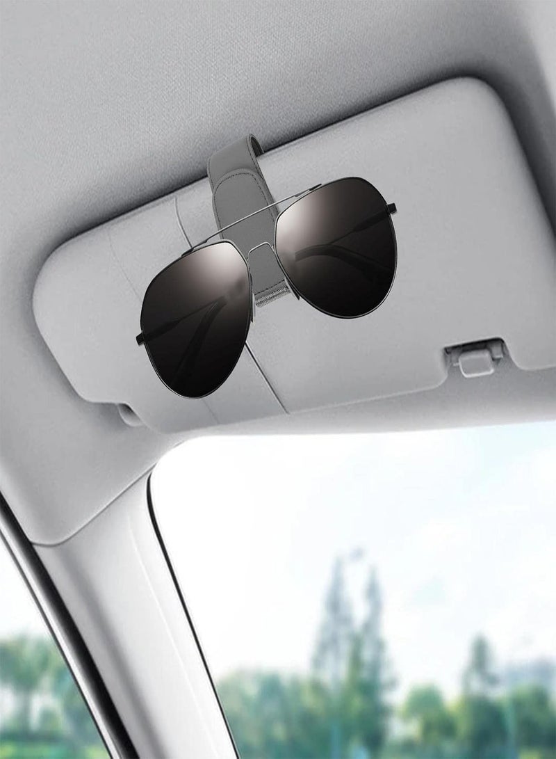 GGOOT Sunglass Holder For Car | Car Glasses Holder Universal,Universal Sunglass Holder For Car Leather Eyeglasses Hanger And Ticket Card Clip Eyeglasses Mount For Car Accessories  - Image 3