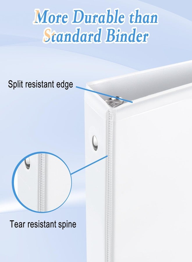 CIXILDTS 2" 3 Ring Binder, Standard 2-inch Round Ring Binder Fit Letter Size Paper, Presentation View Binders, White, 6-Pack - Image 5
