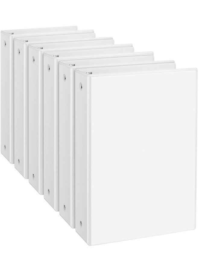 CIXILDTS 2" 3 Ring Binder, Standard 2-inch Round Ring Binder Fit Letter Size Paper, Presentation View Binders, White, 6-Pack - Image 1