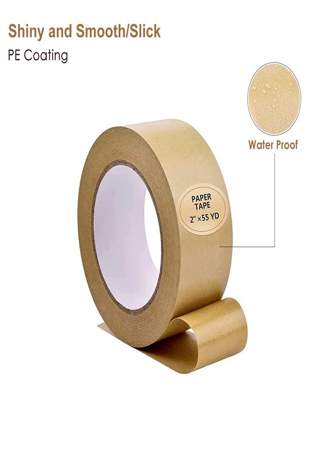 TooCust Kraft Paper Tape Self Adhesive,2" X55YD,Brown Paper Tape, Biodegradable Brown Packing Tape,Paper Packing Tape with Strong Adhesive,1 Roll - Image 3