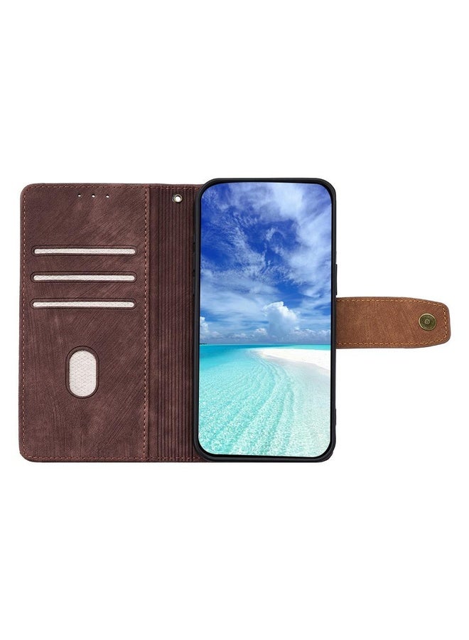 HuHa For OnePlus Ace 5 / 5 Pro Color Stitching Skin Feel Leather RFID Blocking Phone Case(Brown) - Image 3