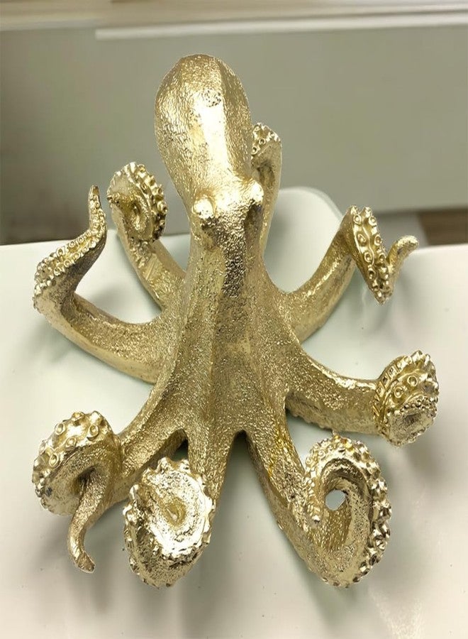 SHTWX Gold Octopus Vintage Statue Sculpture Frgurine Gift for Home Office Living Room Desktop Display Decor Decorative - Image 2