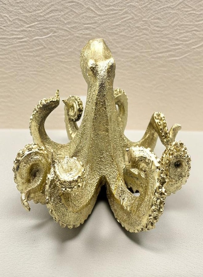 SHTWX Gold Octopus Vintage Statue Sculpture Frgurine Gift for Home Office Living Room Desktop Display Decor Decorative - Image 4