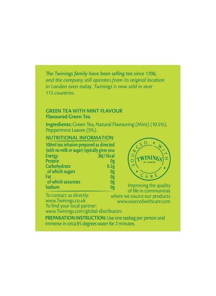 Twinings Green Tea And Mint 10 Teabags (20g)  - Image 3
