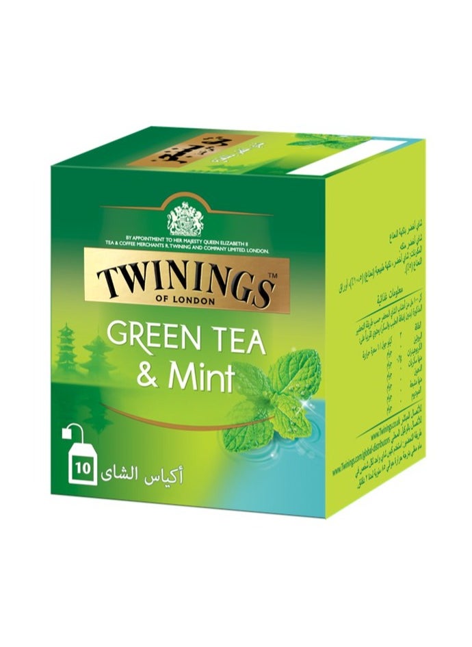 Twinings Green Tea And Mint 10 Teabags (20g)  - Image 1