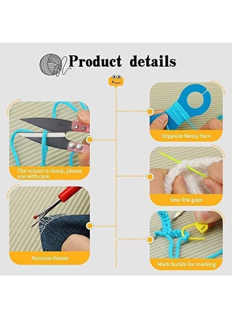 Topyich 105PCS Professional Crochet Kit - Crochet Set with Yarn, Diverse Full Accessories for Beginners & Experts - Image 5
