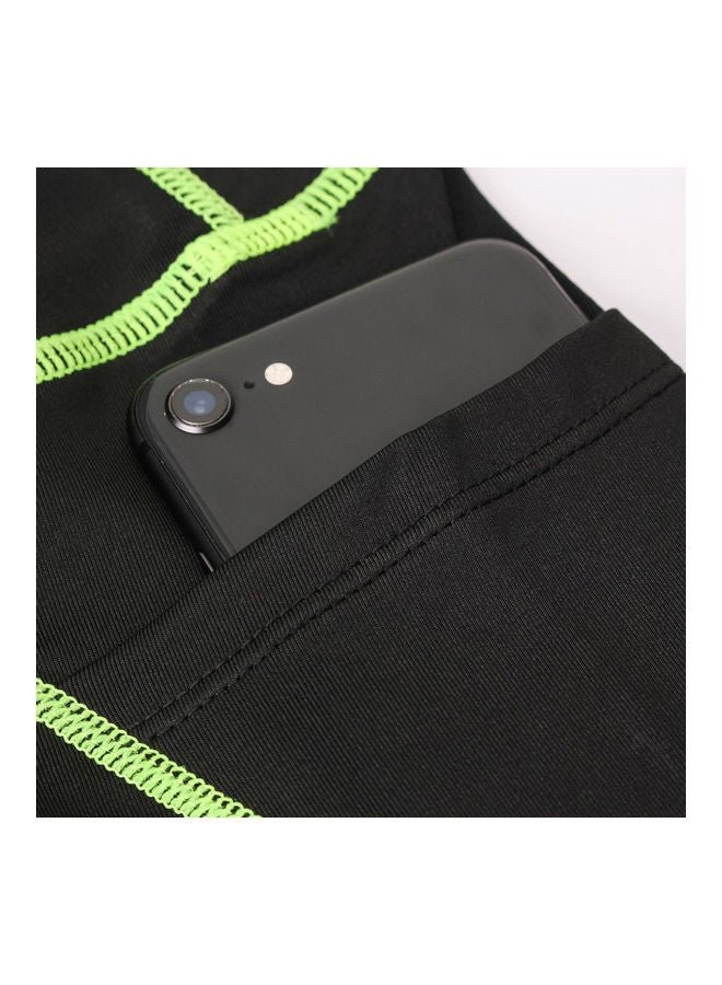 NIBEMINENT Yoga Leggings Capri Pants Quick Dry High Waist Pocket Bodycon Jogging Workout Gym Fitness Sport Trousers XL 20 x 5 12cm  - Image 4