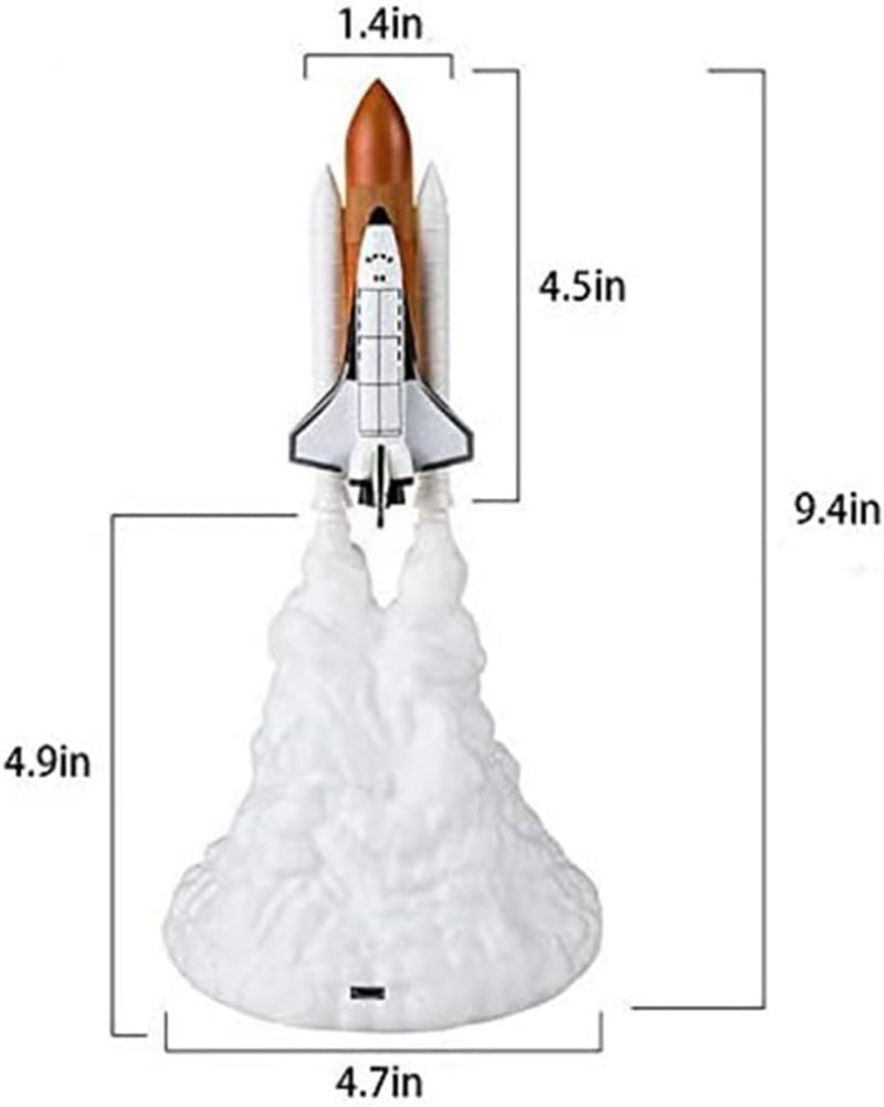 3D Lamp: 3D Printed Rocket Shape, 800mAh Rechargeable Battery, Safety Environmental-friendly PLA Material - Multi-function Adjustable Brightness, Orange LED Light for Bedroom, Office, Party Decor & Gi - Image 2