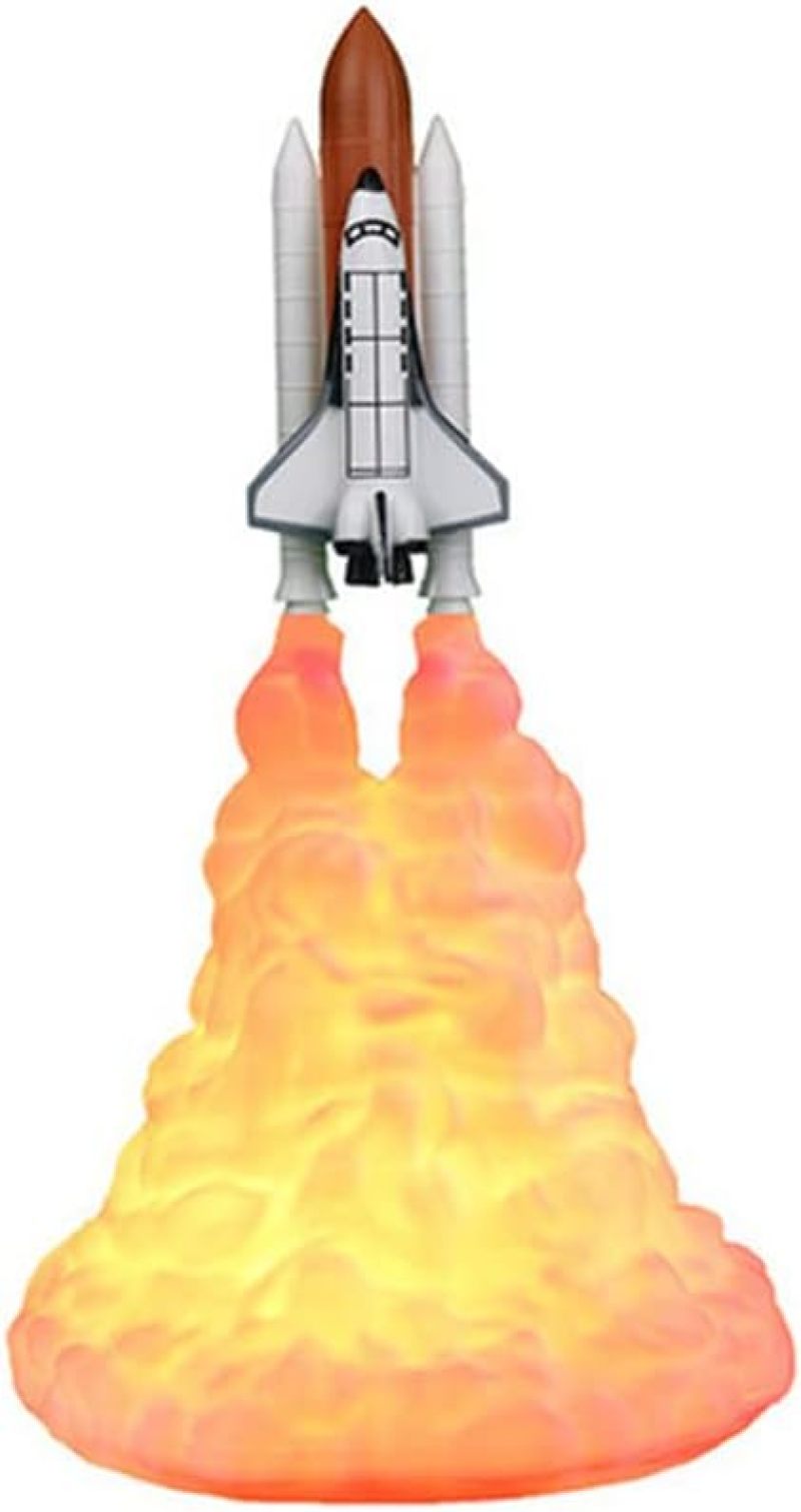 3D Lamp: 3D Printed Rocket Shape, 800mAh Rechargeable Battery, Safety Environmental-friendly PLA Material - Multi-function Adjustable Brightness, Orange LED Light for Bedroom, Office, Party Decor & Gi - Image 3