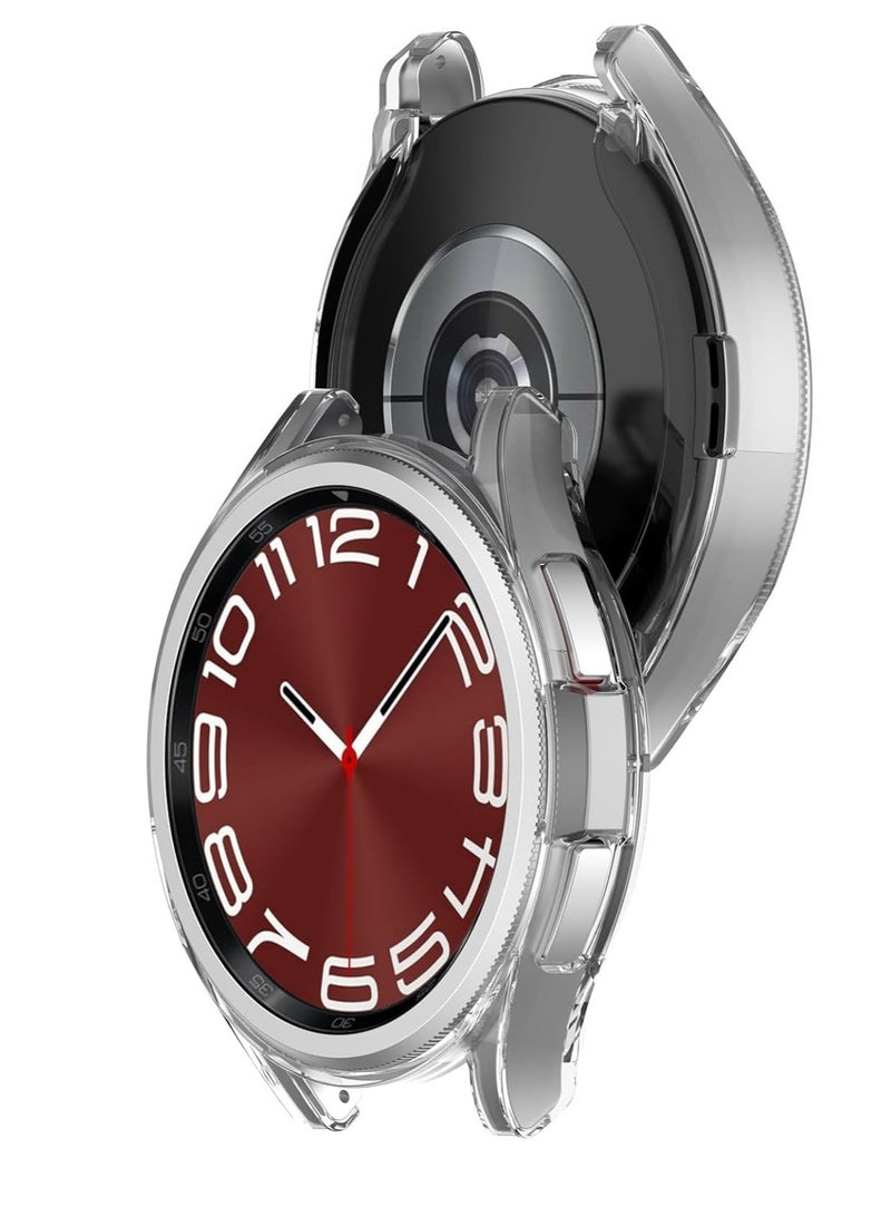 Bumper Case Protector for Samsung Galaxy Watch 6 Classic 43mm, [NO Screen Film] Flexible Lightweight Glossy TPU Edge Case Protective Cover Galaxy Watch 6 Classic 43mm - Clear - Image 3