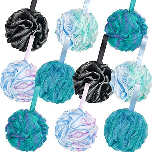 Panxxsen 10 Pack Bath Sponge Shower Loofahs 40g,Mesh Pouf Bath Scrunchies Body Wash Puff,Body Scrubber Exfoliating Bath Sponge for Women and Men - Image 1