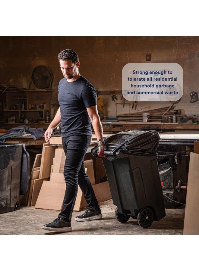 Extra-large black garbage bags (65gallons) in packs of 50. (70x 90 cm), garbage can liners, suitable for offices, outdoor use, gardens, and commercial settings. - Image 2