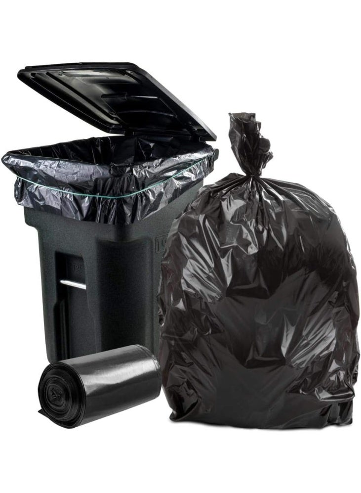 Extra-large black garbage bags (65gallons) in packs of 50. (70x 90 cm), garbage can liners, suitable for offices, outdoor use, gardens, and commercial settings. - Image 1