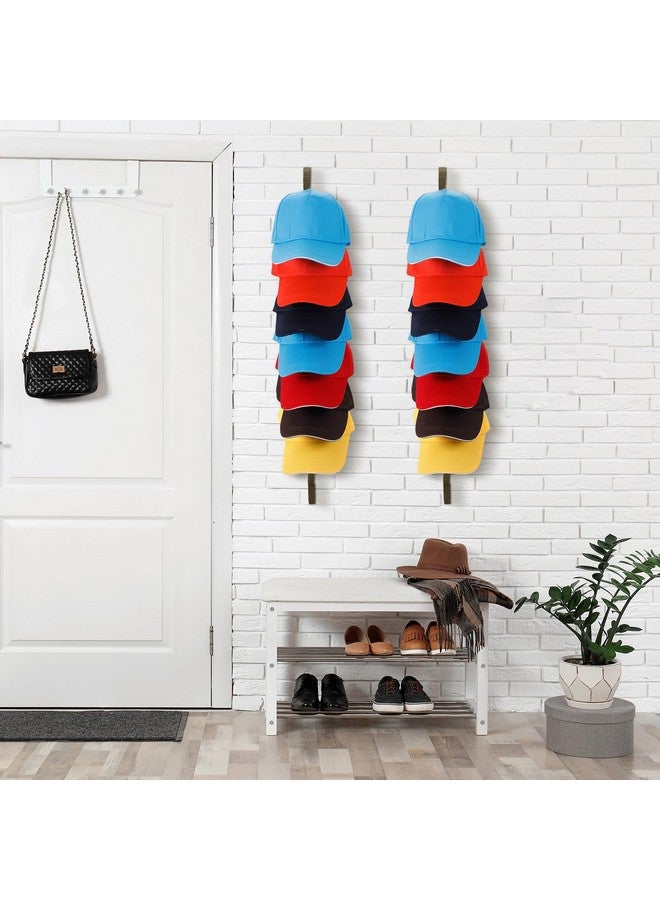 BBTO BBTO 3 Pack Wooden Hat Rack for Baseball Cap Wall Mount Hat Racks Vertical Baseball Cap Display Holder with 10 Hooks Organizer Wood Hanger for Door Entry Room Bedroom  - Image 5