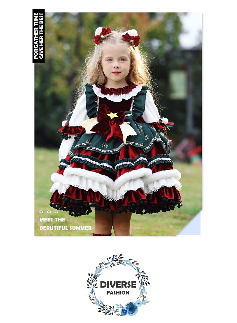 M MIAOYAN Girls' Velvet Lorita Princess Dress Children's Performance Clothing - Image 1