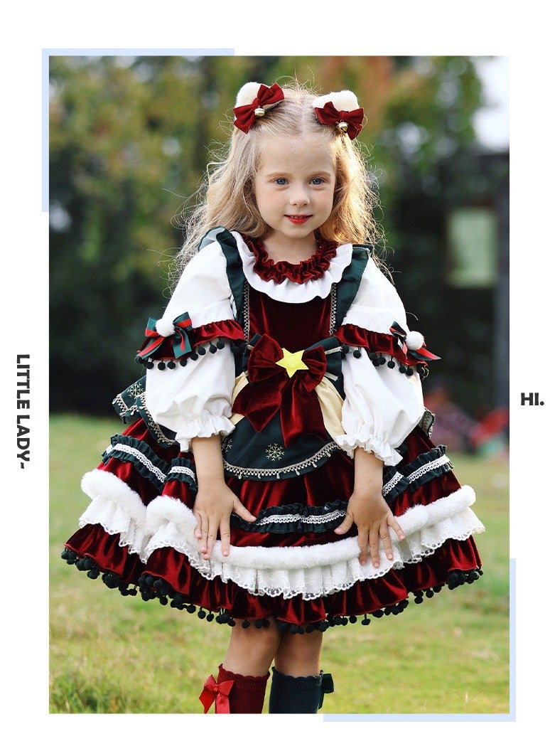 M MIAOYAN Girls' Velvet Lorita Princess Dress Children's Performance Clothing - Image 2