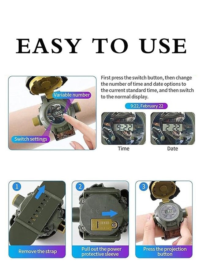 dinosaurs Projector Watch, with 24 Dinosaur  Projection Patterns Cartoons Kids, with Adjustable Strap, Toys Gift - Image 3
