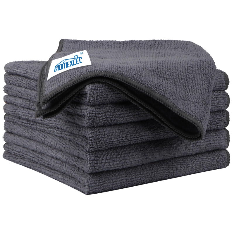 HOMEXCEL Grey Microfiber Cleaning Cloth 6 Pack 125 x 125 inch Microfiber Towels for Cars Ultra Absorbent Car Washing Cloth Lint Free Streak Free Cleaning Rags for Car Kitchen and Window - Image 2