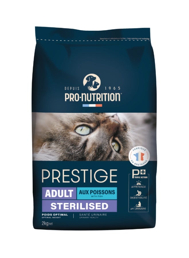 Pro nutrition Prestige Cat Adult Sterilised Fish 2Kg - Image 1