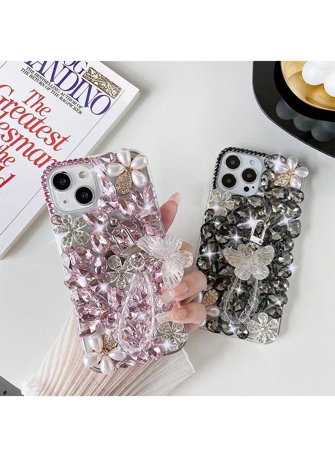 S-TOP Case For iPhone 16 Pro Handmade Butterfly Diamond Inlay PC Phone Case - Image 3