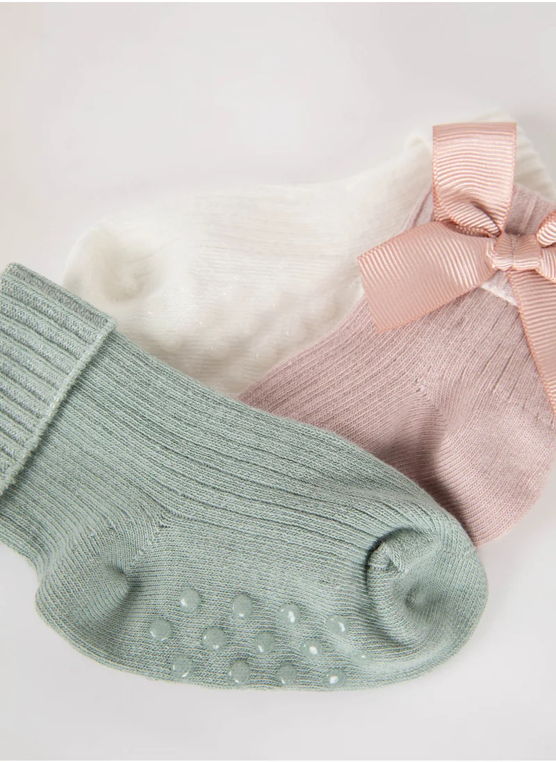 ديفاكتو 3-Pack Anti-Slip Sole Cotton Long Socks