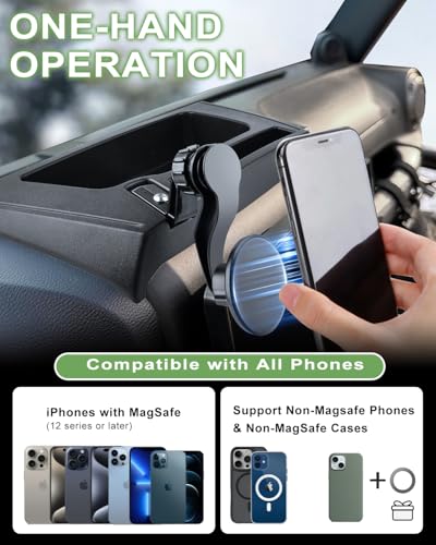 ZKJAYOE Magnetic Phone Mount for Jeep 2011-2017 Wrangler JK JKU - Dashboard Phone Holder with Magsafe for Jeep Wrangler Accessories (Not for JL JLU JT) - Image 3