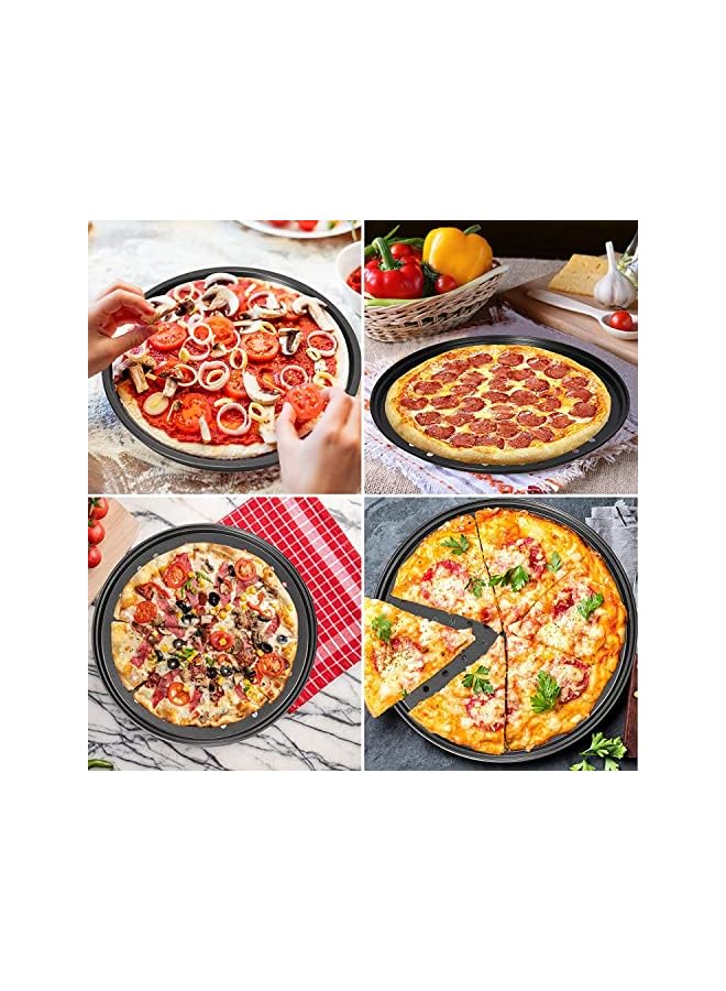 Pans with Holes 12 inch Perfect Results Premium 2 Pack Non-Stick Bakeware Pizza Crisper Pan with Pizza Cutter for Home Kitchen - Image 5
