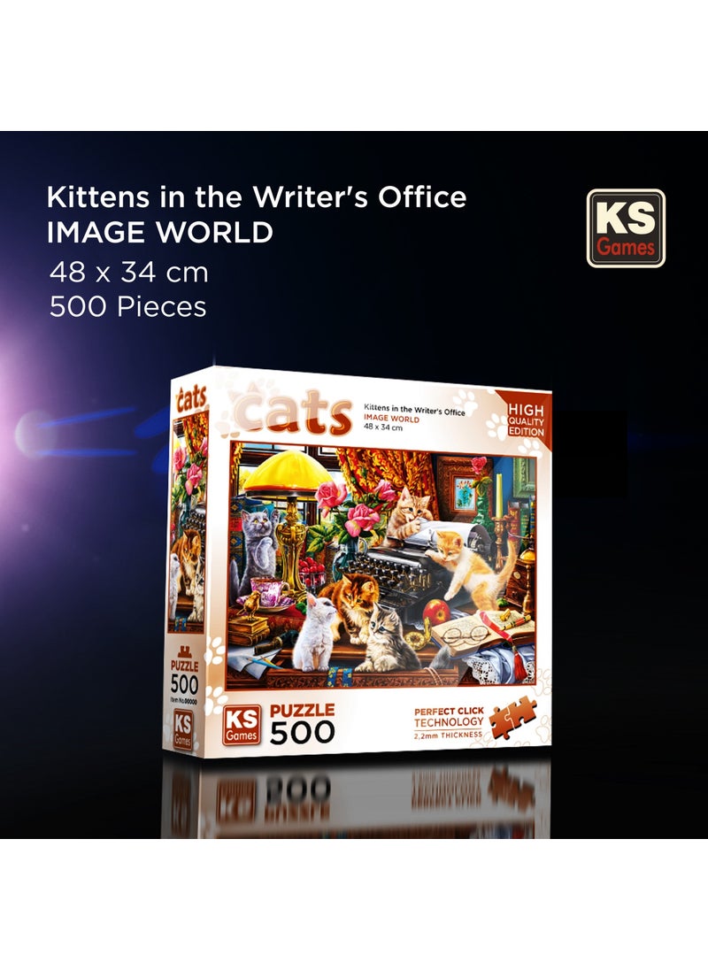 KS Games Kittens In The Writer#s Office 500 Piece Puzzle  - Image 3