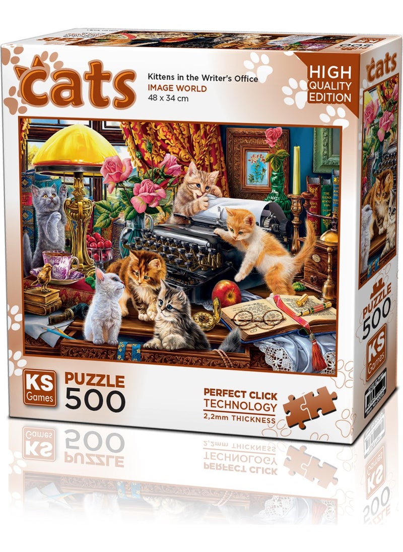 KS Games Kittens In The Writer#s Office 500 Piece Puzzle  - Image 1