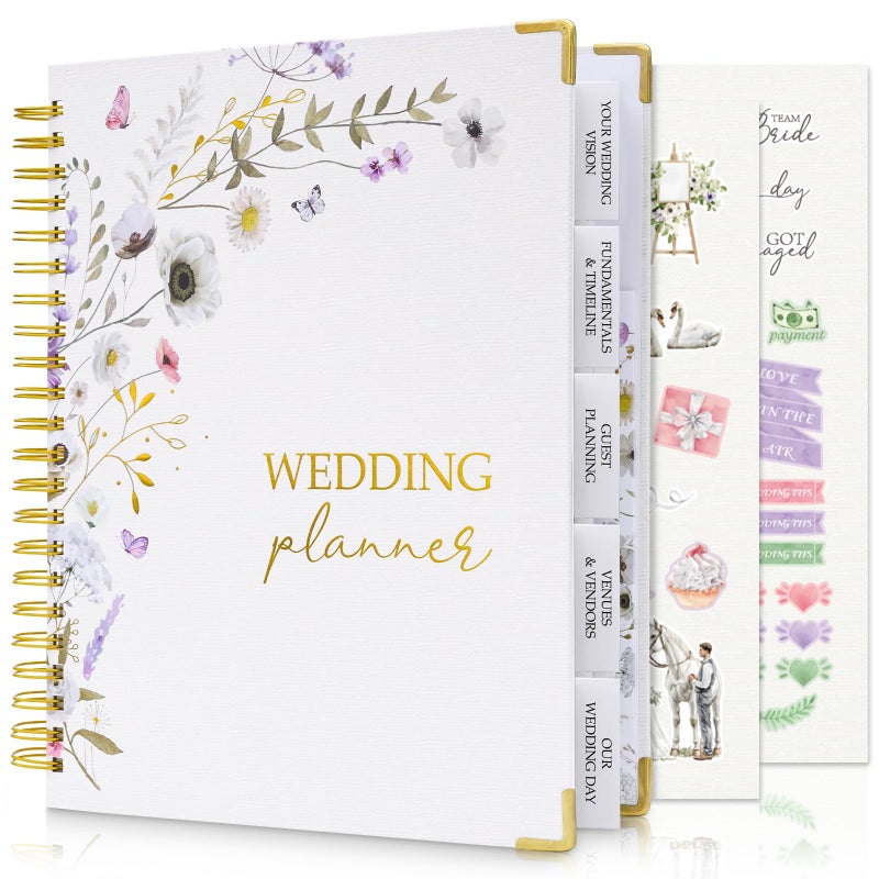 Plauthus Wedding Planner Book and Organizer, Bridal Wedding Book Planner with Tabs and Sticker to Guide Entire Wedding Process, Checklists, Countdown Calendar, Ceremony Outline, Perfect Engagement Gift for Her, Bride Gifts for Bride to Be (11.5"x 9.5") - Image 1