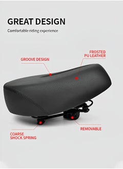 GROIC Comfortable Bike Seat Cushion with Reflective Strip -Bicycle Seat for Men Women with 4 Shock Absorbing Springs Memory Foam Waterproof Wide Bicycle Saddle Fit for Bikes  - Image 3