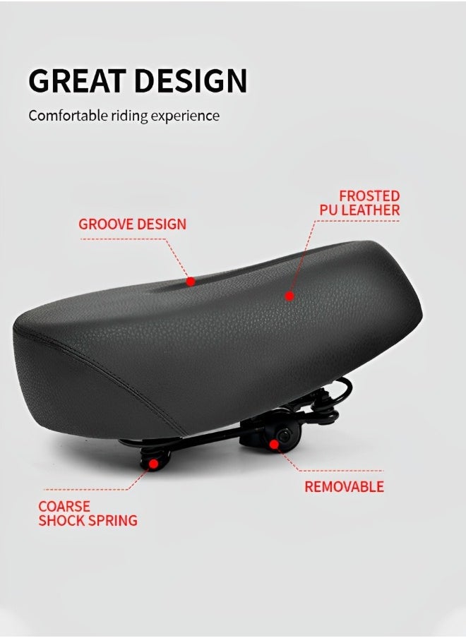 GROIC Comfortable Bike Seat Cushion with Reflective Strip -Bicycle Seat for Men Women with 4 Shock Absorbing Springs Memory Foam Waterproof Wide Bicycle Saddle Fit for Bikes  - Image 3
