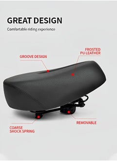 GROIC Comfortable Bike Seat Cushion with Reflective Strip -Bicycle Seat for Men Women with 4 Shock Absorbing Springs Memory Foam Waterproof Wide Bicycle Saddle Fit for Bikes  - Image 3