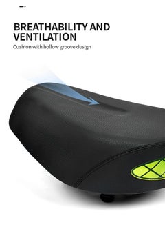 GROIC Comfortable Bike Seat Cushion with Reflective Strip -Bicycle Seat for Men Women with 4 Shock Absorbing Springs Memory Foam Waterproof Wide Bicycle Saddle Fit for Bikes  - Image 2
