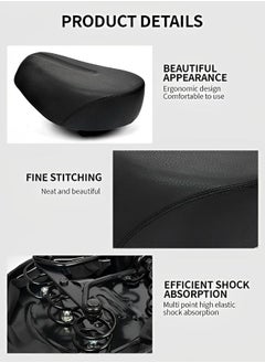 GROIC Comfortable Bike Seat Cushion with Reflective Strip -Bicycle Seat for Men Women with 4 Shock Absorbing Springs Memory Foam Waterproof Wide Bicycle Saddle Fit for Bikes  - Image 4