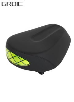 GROIC Comfortable Bike Seat Cushion with Reflective Strip -Bicycle Seat for Men Women with 4 Shock Absorbing Springs Memory Foam Waterproof Wide Bicycle Saddle Fit for Bikes  - Image 1