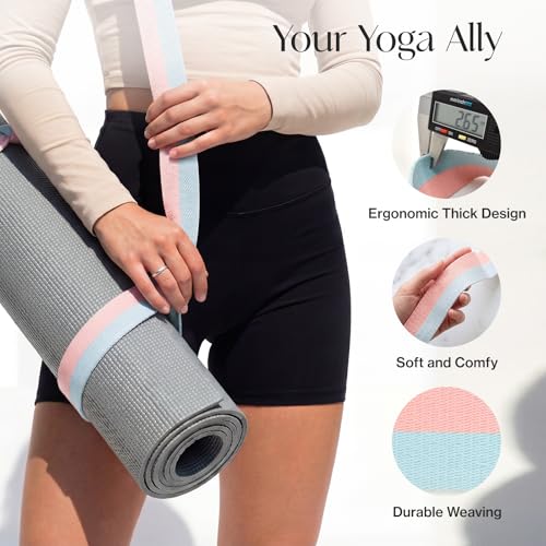 Tumaz Yoga Mat Strap [MAT NOT Included] (2 Sizes) with Extra Thick & Comfy Delicate Texture, Adjustable Yoga Mat Carrier - Image 3