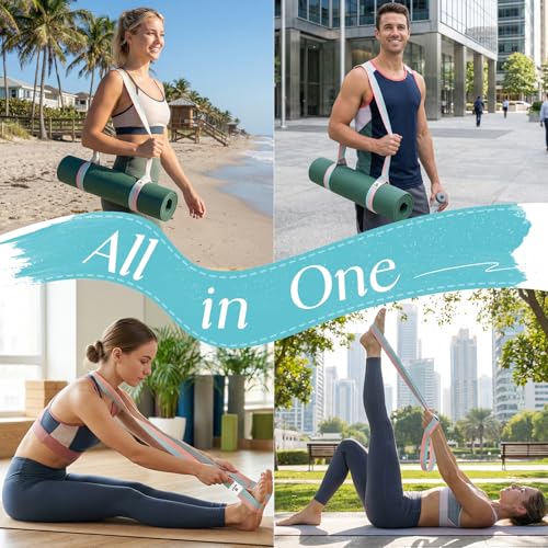 Tumaz Yoga Mat Strap [MAT NOT Included] (2 Sizes) with Extra Thick & Comfy Delicate Texture, Adjustable Yoga Mat Carrier - Image 2