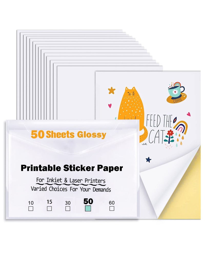 Generic 50 Sheets Of Self-Adhesive Printing Paper, Printing Stickers, A4 Glossy  - Image 1