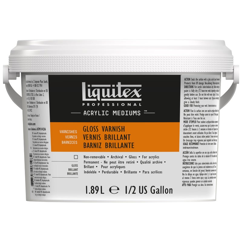 Liquitex Professional Gloss Varnish Half Gallon Bucket 189 L 64oz - Image 2