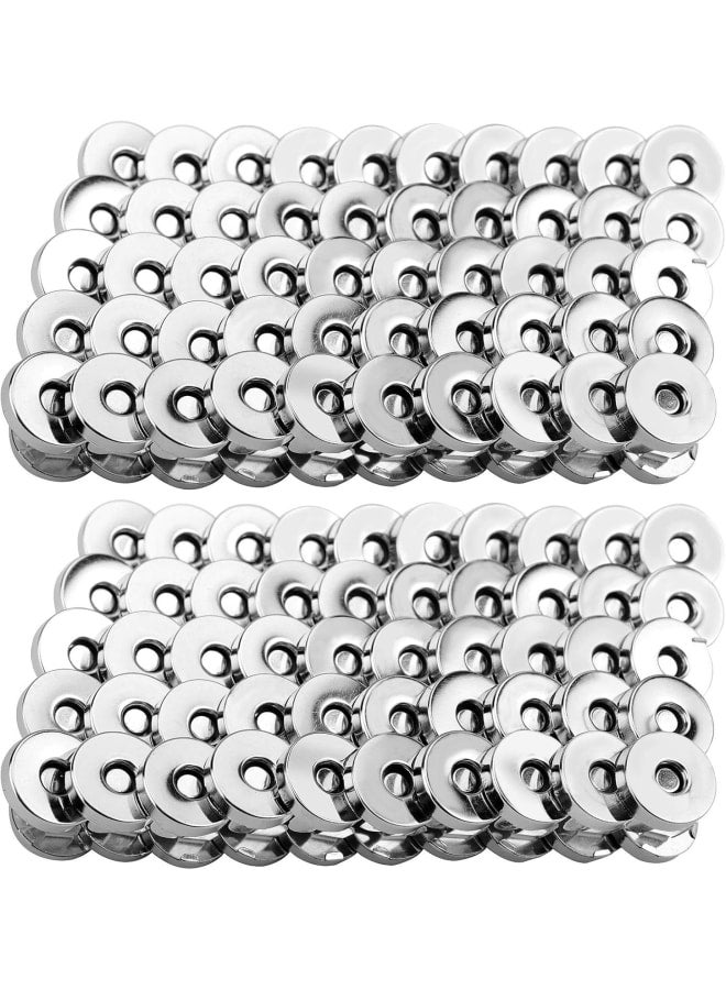 200 Sets Magnetic Snap, Silver Magnetic Button Clasp Snaps for Sewing,Luggage Leather,Bag Purse Handbag, Craft,Clothes,14mm Diameter  - Image 1