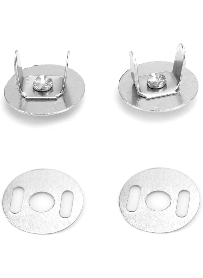 200 Sets Magnetic Snap, Silver Magnetic Button Clasp Snaps for Sewing,Luggage Leather,Bag Purse Handbag, Craft,Clothes,14mm Diameter  - Image 3
