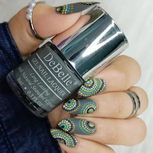 DeBelle Gel Nail Lacquer Slate Stone (Slate Grey) 8ml - Glossy finish Enriched with natural Seaweed Extract, cruelty Free, Toxic Free - Image 5