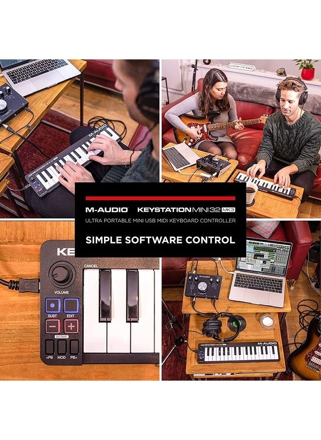 M-Audio Keystation Mini 32 MK3 - USB MIDI Keyboard Controller with 32 Velocity Sensitive Mini Keys and Recording Software Included - pzsku/Z9C1A7B23934232963A7EZ/45/_/1686659100/de160f39-f731-430e-b956-98b7e99315fe