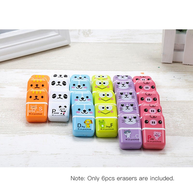 Cute Roller Pencil Eraser: 6pcs 5 * 3 * 1.5cm Portable Cartoon Eraser - Compact Correction Tool for School Office, Children, Students - Image 5